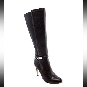 Coach Black Leather Heeled Boots